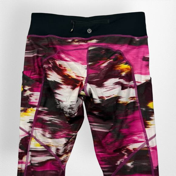Lululemon Size 8 Speed Tight Leggings Pigment Wind Berry Pink Maroon Pockets‎ - Picture 6 of 8